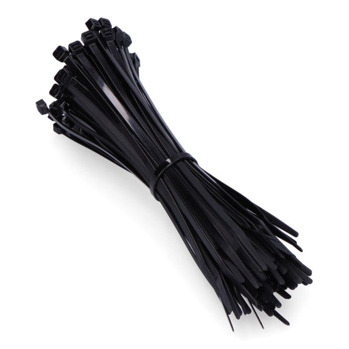 Edm Bridas negras de nylon 4,8 x 250 mm, alta calidad, resistentes a rayos UV y temperaturas extremas, bolsa de 100 unid.