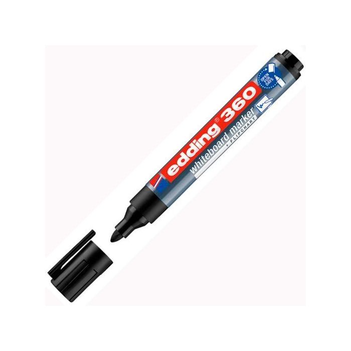 Edding Marcador Pizarra Blanca 360 Rellenable Negro Edding Marcador Pizarra Blanca 360 Rellenable Negro