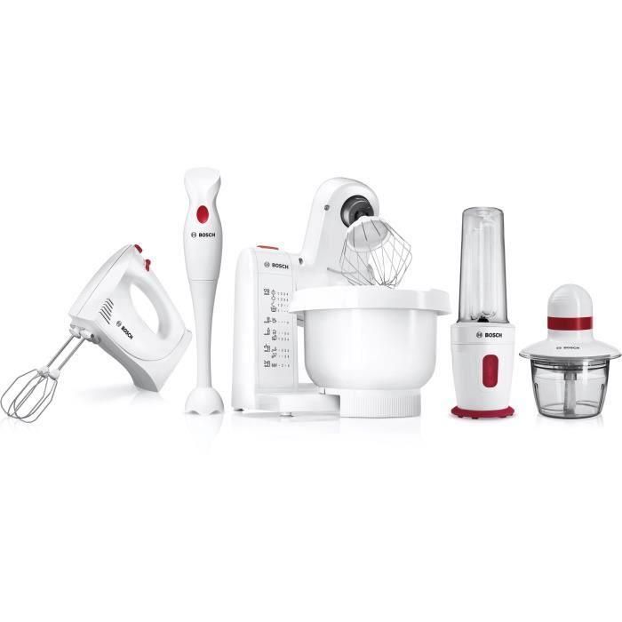 Batidora - BOSCH - MFQP1000 - 300 W - 2 velocidades + turbo - 2 batidores de acero inoxidable 4 Batidora - BOSCH - MFQP1000 - 300 W - 2 velocidades + turbo - 2 batidores de acero inoxidable 4