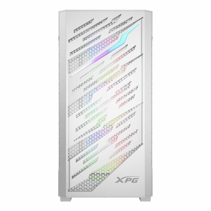 XPG STARKER AIR BTF Midi Tower Caja PC Gaming Panel Perforado con 4 Ventiladores ARGB, Compatible ATX Conector Inverso, Blanco 11