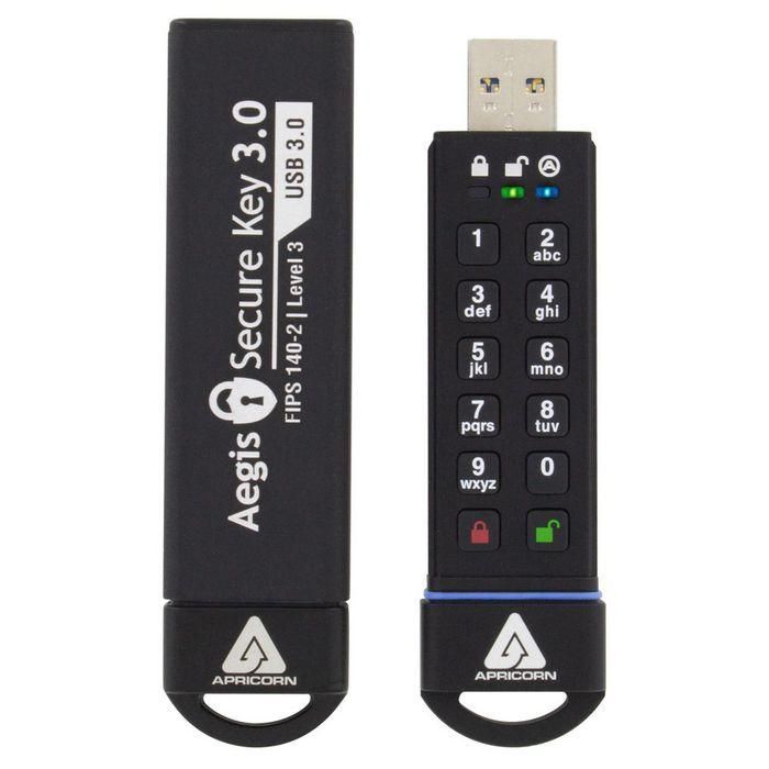 Apricorn Aegis Secure Key 3.0 USB Flash Drive 16GB, Cifrado Hardware AES 256-bit, PIN Teclado, USB 3.1, FIPS 140-2 Nivel 3, IP68 2