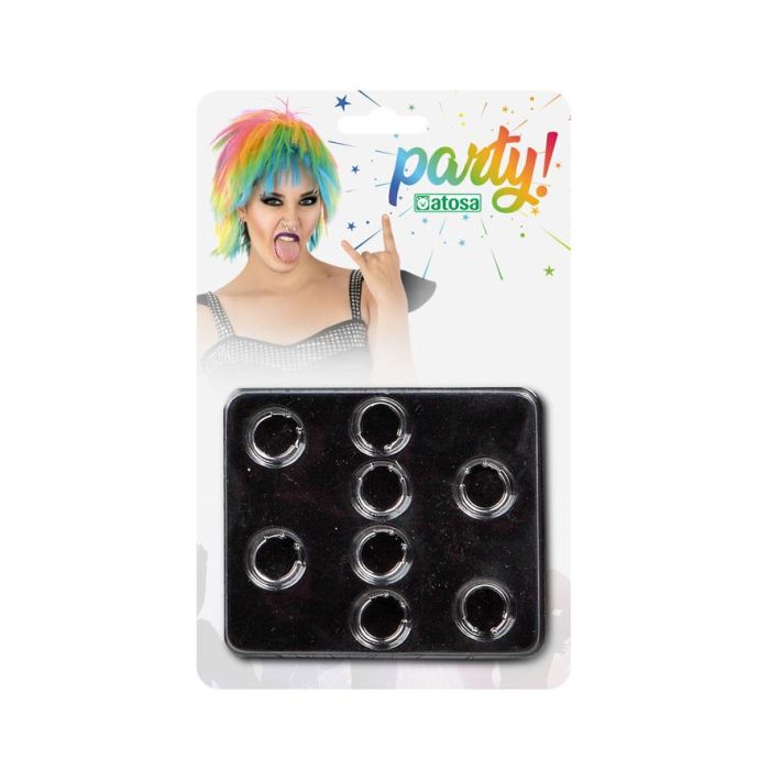 Set Piercings Punkie Carnaval Años 80 Mujer Adulto 1