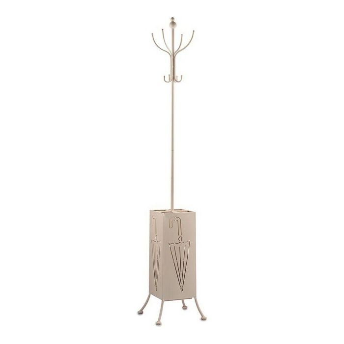 Giftdecor Perchero Paraguero Metal Cuadrado Crema 34x188x34 cm