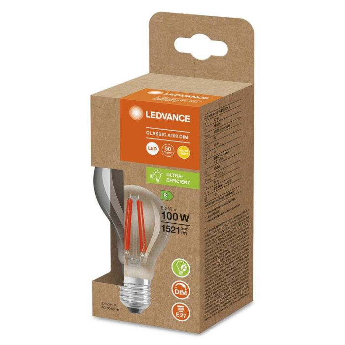 [LVE-4099854065927] Ledvance/Osram Bombilla LED "Classic" E27 8,2W 1521Lm 2700K 300º IP20 Regulable - Blanco Muy Cálido 1