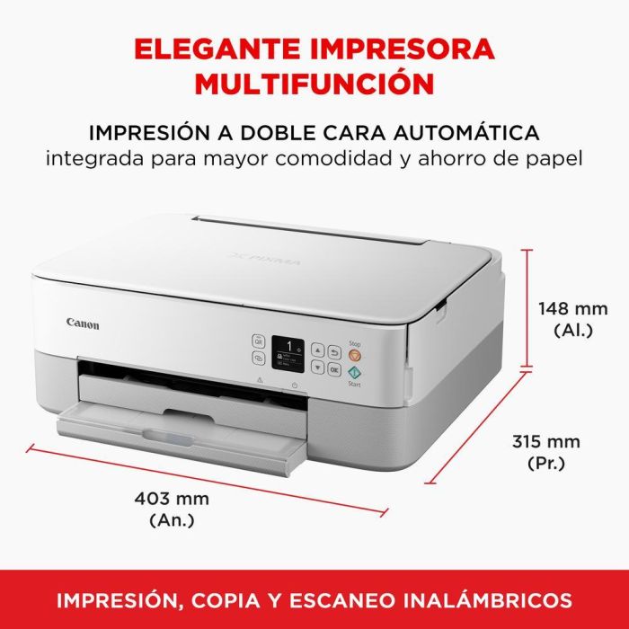 Canon 4462C106 Impresora Multifunción Fotográfica PIXMA TS5351i Inyección Tinta Color WiFi Dúplex 3 en 1 Blanca 1 Canon 4462C106 Impresora Multifunción Fotográfica PIXMA TS5351i Inyección Tinta Color WiFi Dúplex 3 en 1 Blanca 1