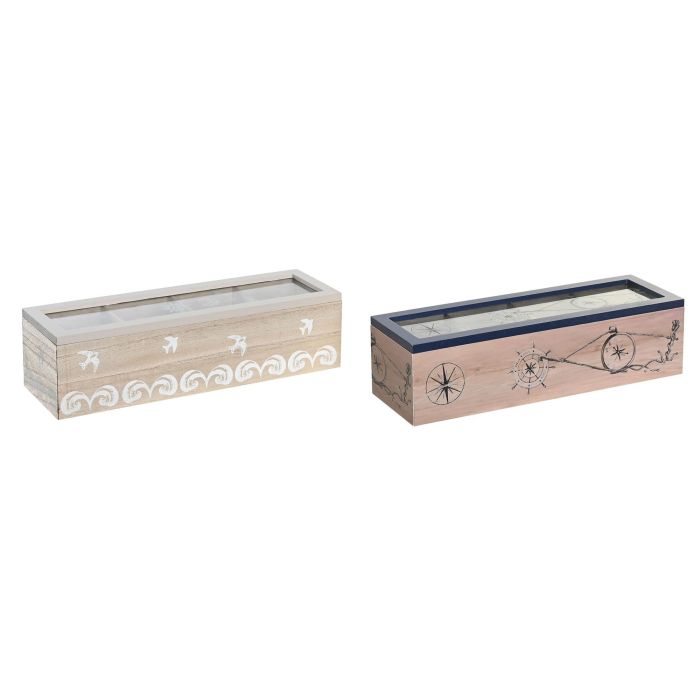 Caja Infusiones Atlantico DKD Home Decor Azul Blanco 9 x 8 x 30 cm (2 Unidades) Caja Infusiones Atlantico DKD Home Decor Azul Blanco 9 x 8 x 30 cm (2 Unidades)