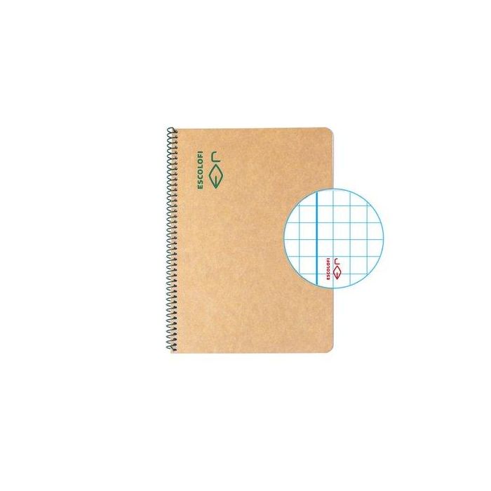 Bloc Escolofi Green Tapa Dura A5 50H Cuadric.4X4 80G Reciclado Con Margen Verde (Set de 5)