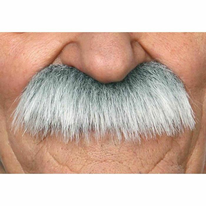 Bigote adulto canoso talla única 3