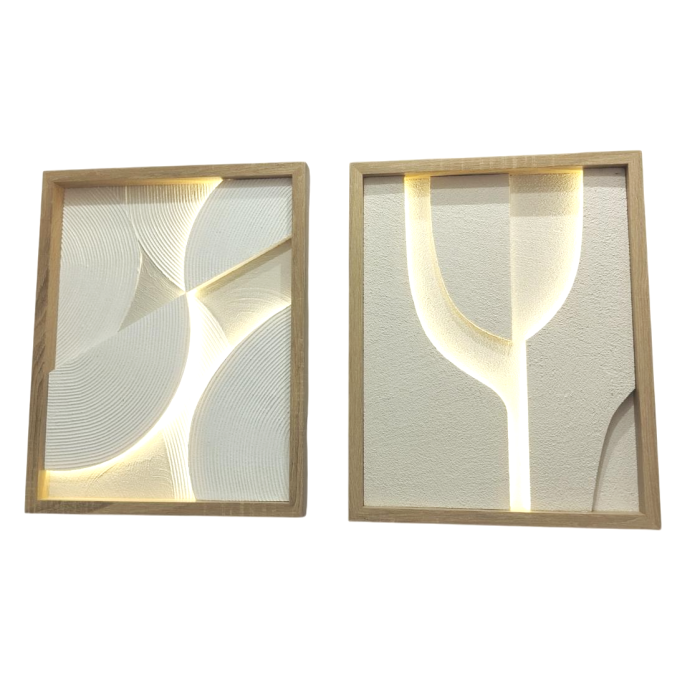 Cuadro Scandi DKD Home Decor Blanco Natural 3.8 x 50 x 40 cm (2 Unidades) 1 Cuadro Scandi DKD Home Decor Blanco Natural 3.8 x 50 x 40 cm (2 Unidades) 1