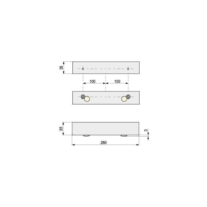 Q&Q Pata Metálica Galatea Largo 280 para Sofá o Mueble - Diseño Moderno, Soporte Robusto 1