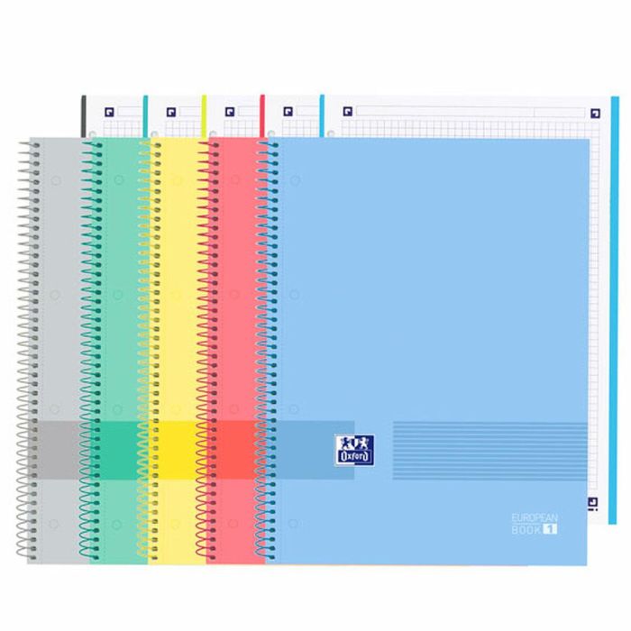 Set de Cuadernos Oxford Multicolor A4+ (5 Unidades) 1 Set de Cuadernos Oxford Multicolor A4+ (5 Unidades) 1
