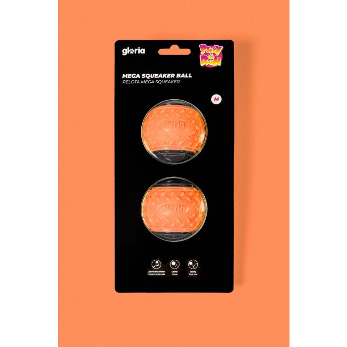 Gloria Play And Run Pelota Mega Squeaker para Perro, 6.35 cm (M), Naranja/Gris, 2 Unidades, Juguete de Entrenamiento TPR 4 Gloria Play And Run Pelota Mega Squeaker para Perro, 6.35 cm (M), Naranja/Gris, 2 Unidades, Juguete de Entrenamiento TPR 4