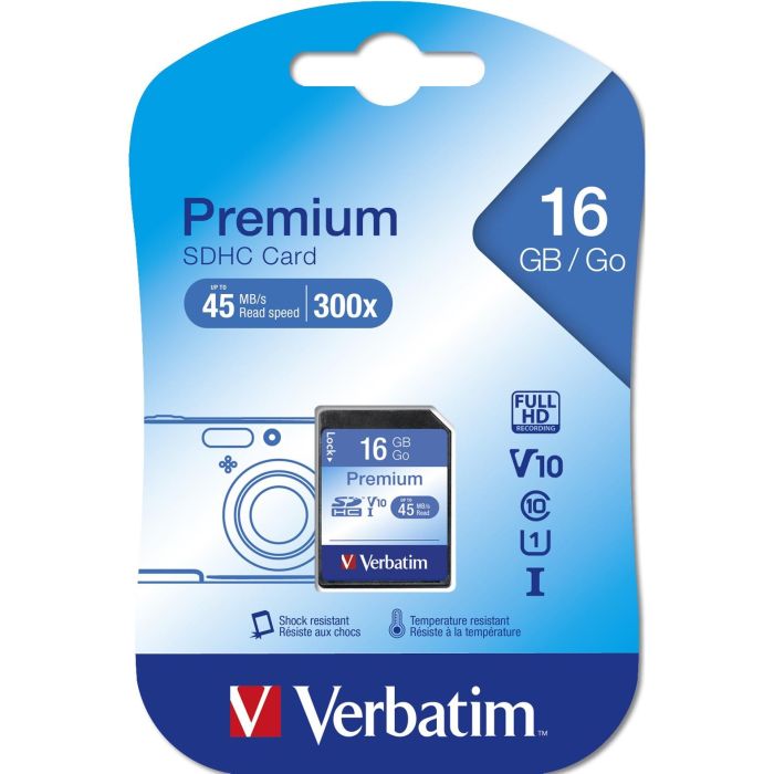 Verbatim Tarjeta de Memoria Premium SDHC C10-U1 16GB 1 Verbatim Tarjeta de Memoria Premium SDHC C10-U1 16GB 1