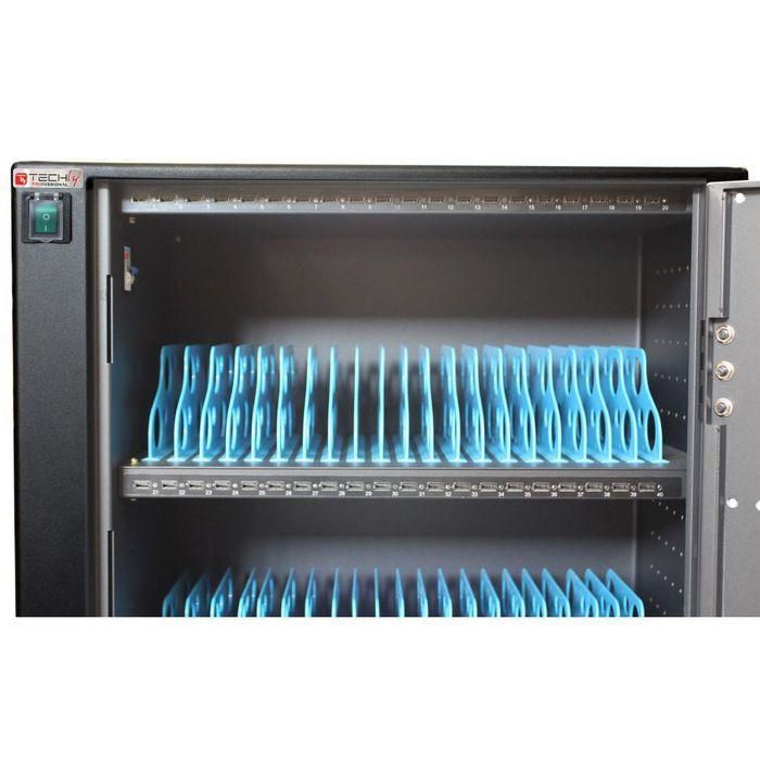 Techly I-CABINET-80DUTY Estación Carga USB Carro para 80 Portátiles, Tablets, Smartphones; Seguro con Ruedas para Aulas y Oficinas 5