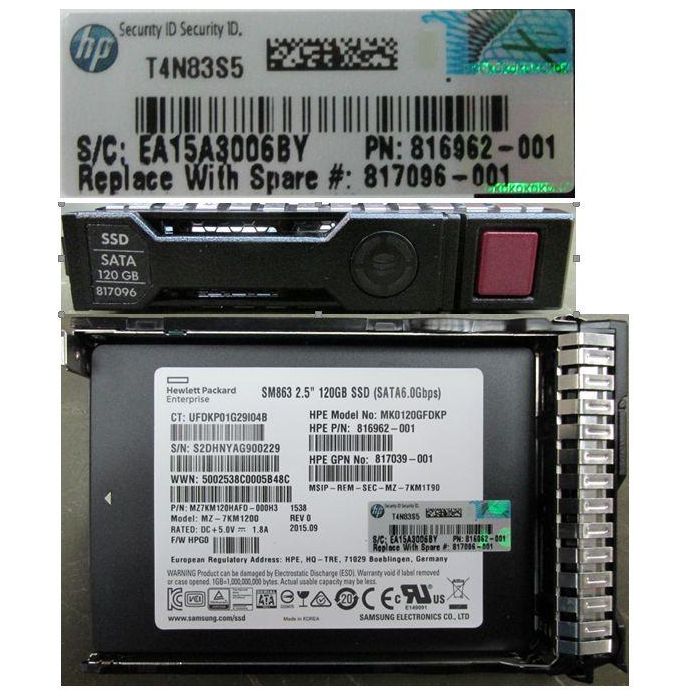 Hewlett Packard Enterprise 480GB, 2.5", SATA III, MU, SFF, SC 1