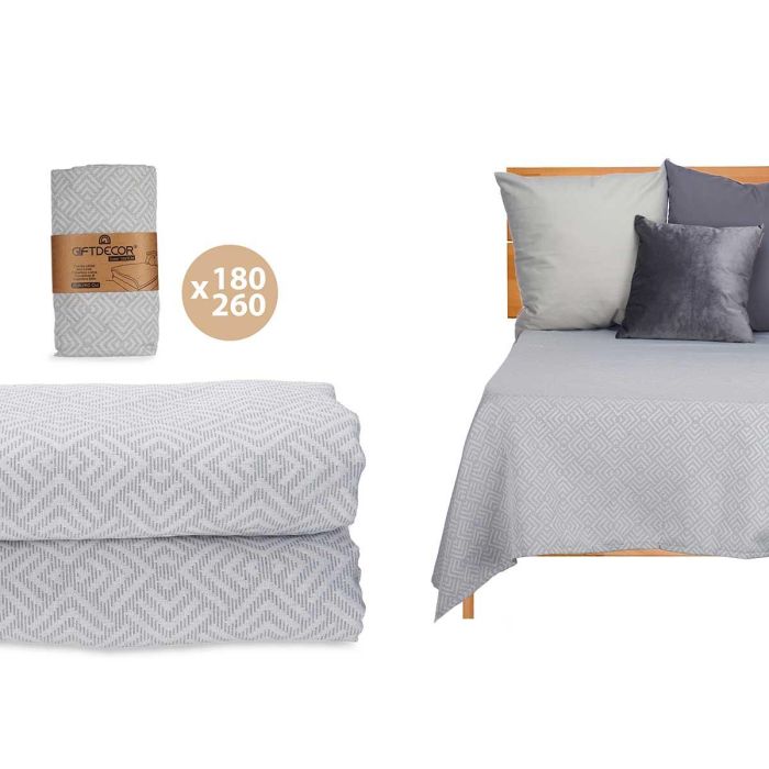 Colcha Cama Geometrico Gris 180X260Cm Giftdecor (4 Unidades) Colcha Cama Geometrico Gris 180X260Cm Giftdecor (4 Unidades)