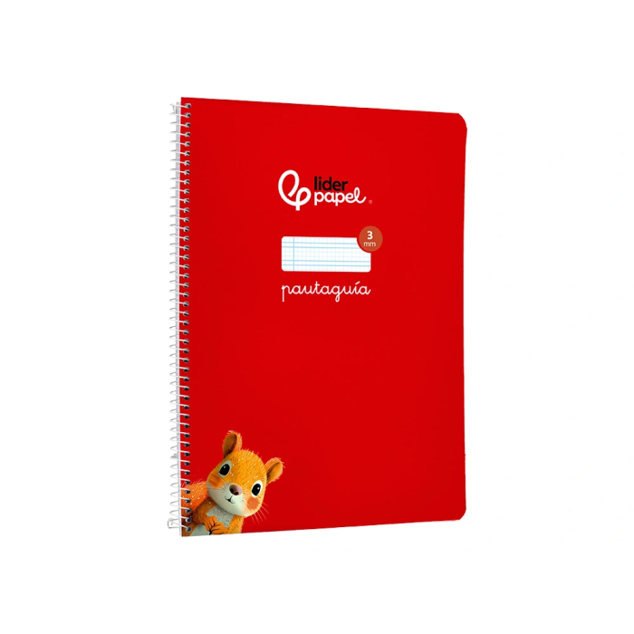 Liderpapel Cuaderno Espiral A4 Pautaguía Tapa Blanda 80 Hojas 75gr Cuadro Pautado 3mm Color Rojo 4