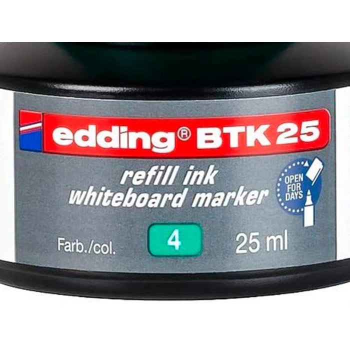 Edding Tinta Rotulador Pizarra Blanca BTK-25 Recambio Verde Bote 25 ml 2