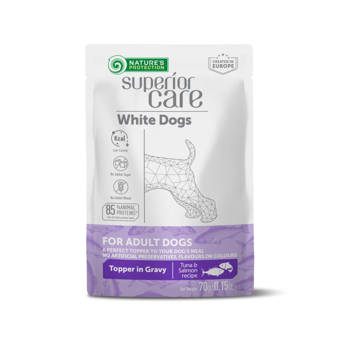 Nature's Protection Sc Topper White Dogs Adult Atún y Salmón 24x70 gr