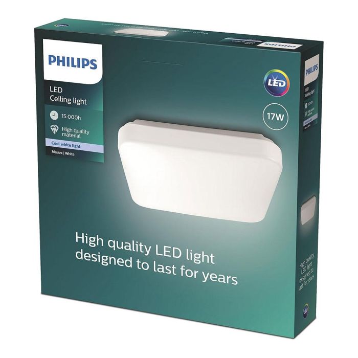 Philips Plafón led cuadrado mauve 17W 4000K 2000LM 32.5x32.5x7.5cm Luz día Blanco IP20 1 Philips Plafón led cuadrado mauve 17W 4000K 2000LM 32.5x32.5x7.5cm Luz día Blanco IP20 1