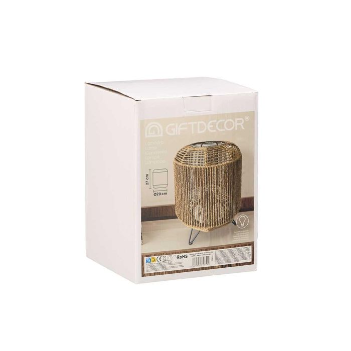 Lampara Sobremesa Cilindro Tripode Cuerda Giftdecor 21X27CM (4 Unidades) 2 Lampara Sobremesa Cilindro Tripode Cuerda Giftdecor 21X27CM (4 Unidades) 2