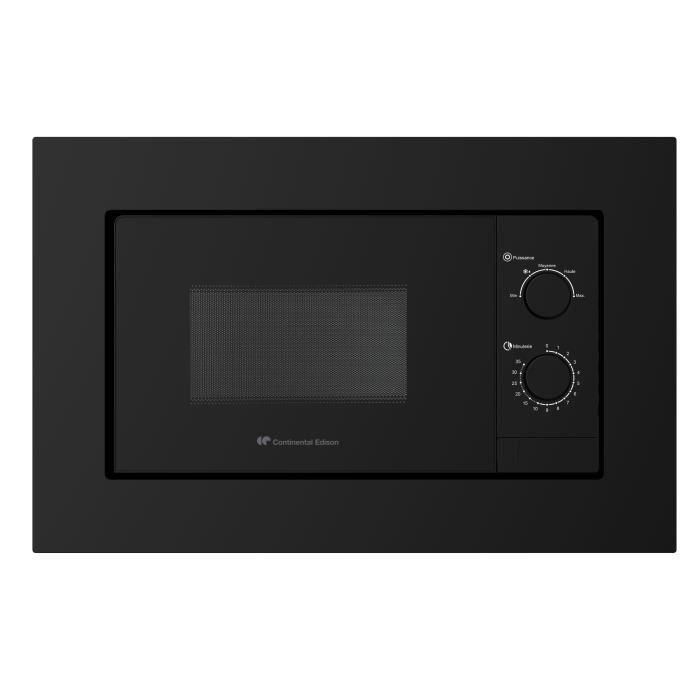 Continental Edison Microondas Empotrable CEMO20EBM2 1280 W 20 L Negro Ancho 59,5 x Alto 38,5 x Profundidad 35,3 cm