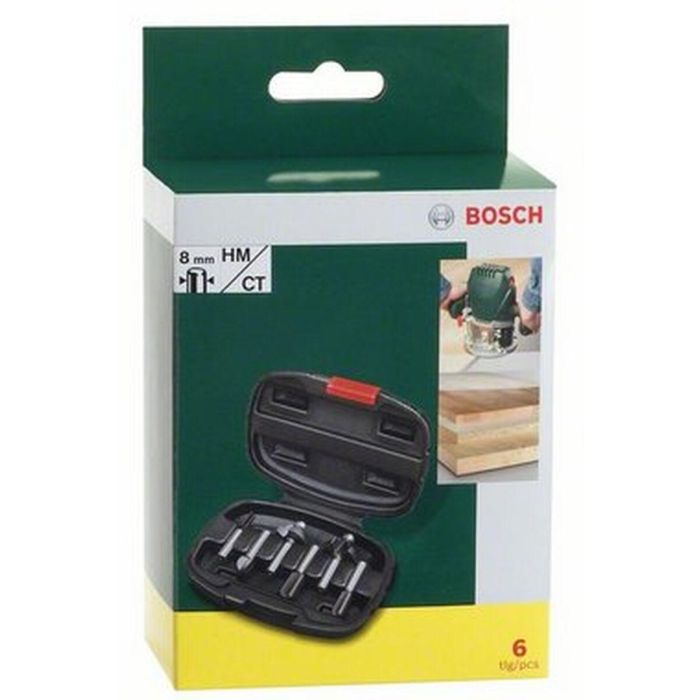 Bosch Caja 6 fresas 8mm para madera maciza, compuesta y sintéticos 11