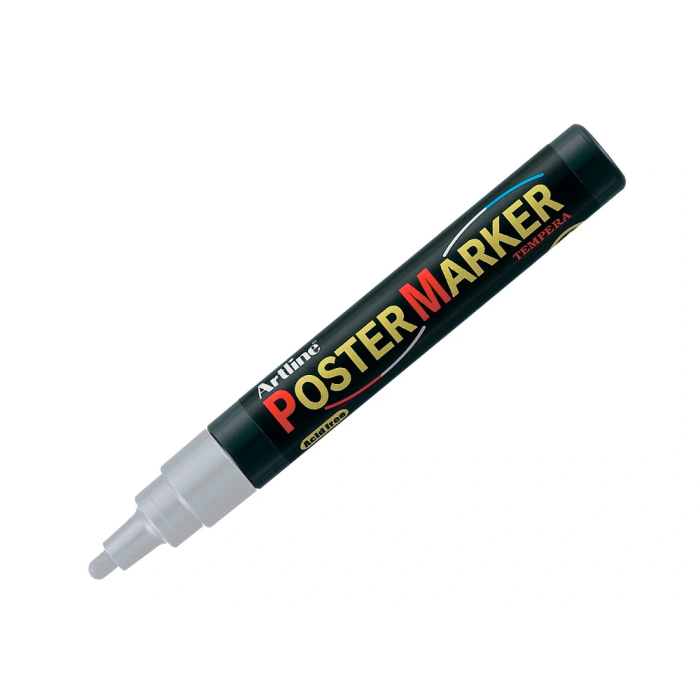 Artline EPP-4-PLA-MET Rotulador Poster Marker Punta Redonda 2 mm Color Metalizado Plata Para Carteleria 1