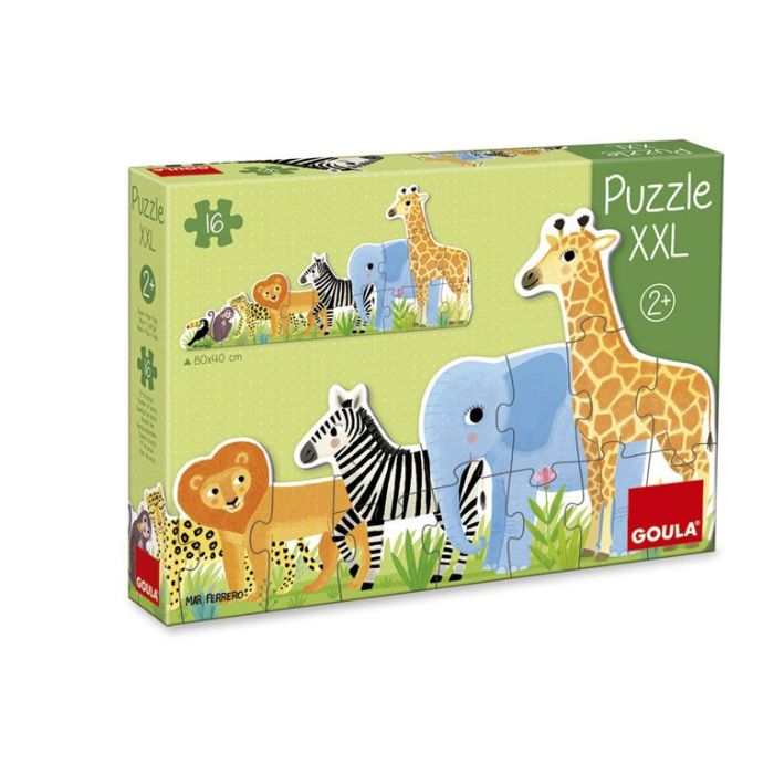 Goula Puzzle XXL Decreciente Selva 53426 16 Piezas Gigantes para Niños +2 Años