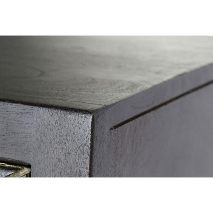 DKD Home Decor Armario Moderno Marrón Oscuro Dorado 100x40x175 cm de Acacia y Metal con 2 Puertas y 2 Cajones 2