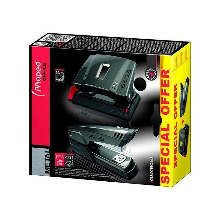 Maped Kit De Grapado Avanced Metal Grapadora Half + Perforadora 2 Agujeros 20-25 Hojas Maped Kit De Grapado Avanced Metal Grapadora Half + Perforadora 2 Agujeros 20-25 Hojas