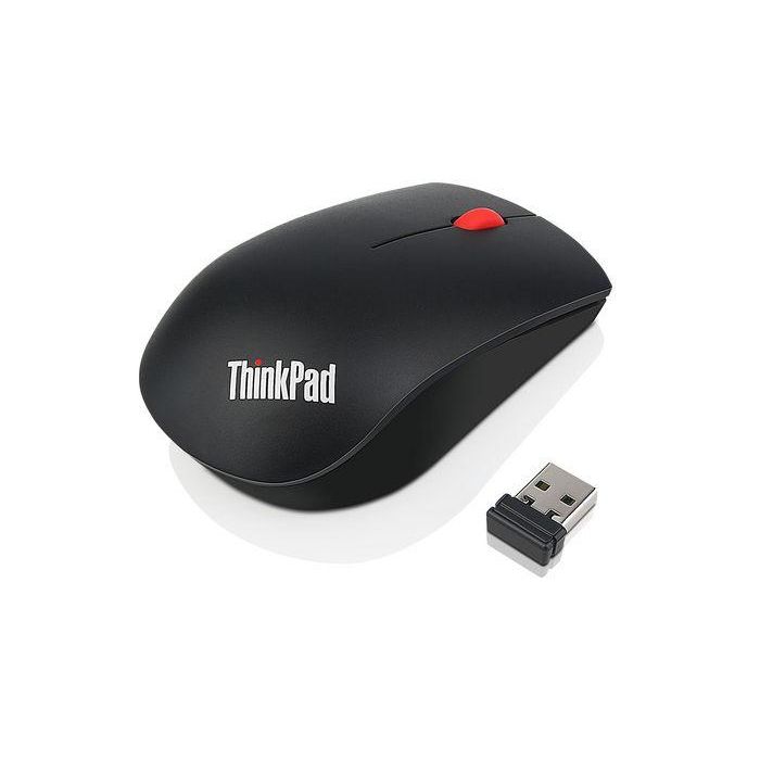 Lenovo Ratón Óptico Inalámbrico, 1200 dpi, 3 botones, Scroll, 2.4 GHz, Diseño Ambidextro, Negro - 61x106x33mm