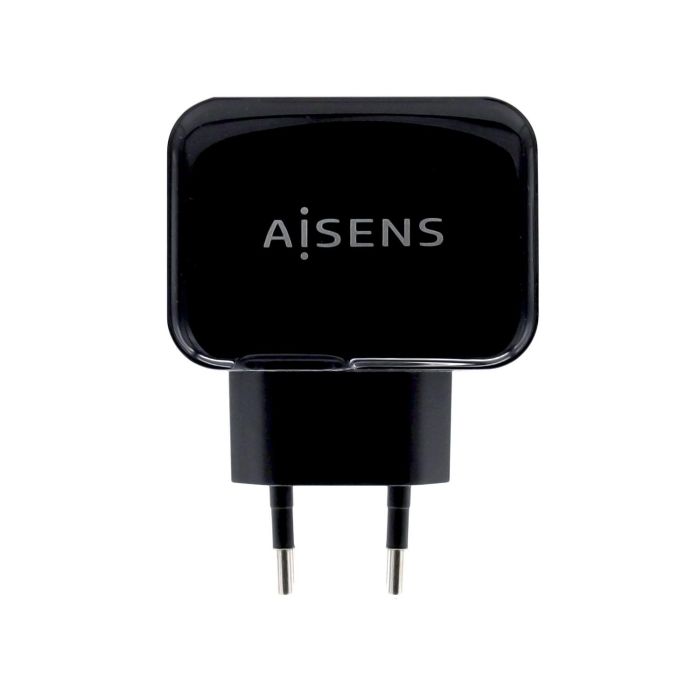 Aisens Cargador USB 17W 5V-3.4A 2X USB-A con Control AI Negro