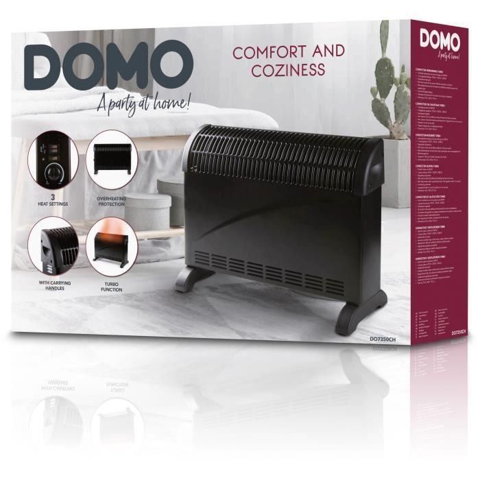 Convector turbo - 2000 W - DOMO - DO7350CH - 52,5 x 38,8 x 19,5 cm - Negro 1 Convector turbo - 2000 W - DOMO - DO7350CH - 52,5 x 38,8 x 19,5 cm - Negro 1