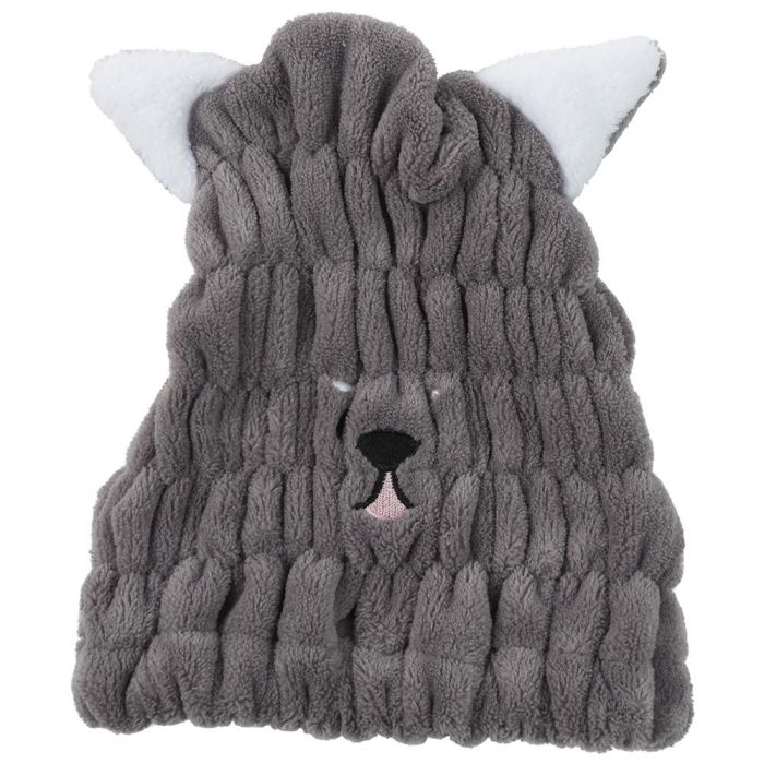 Cosmetic Club Gorro Secar Cabello Microfibra Superabsorbente Talla Única 30x25 cm Modelos Surtidos Gato Conejo 5