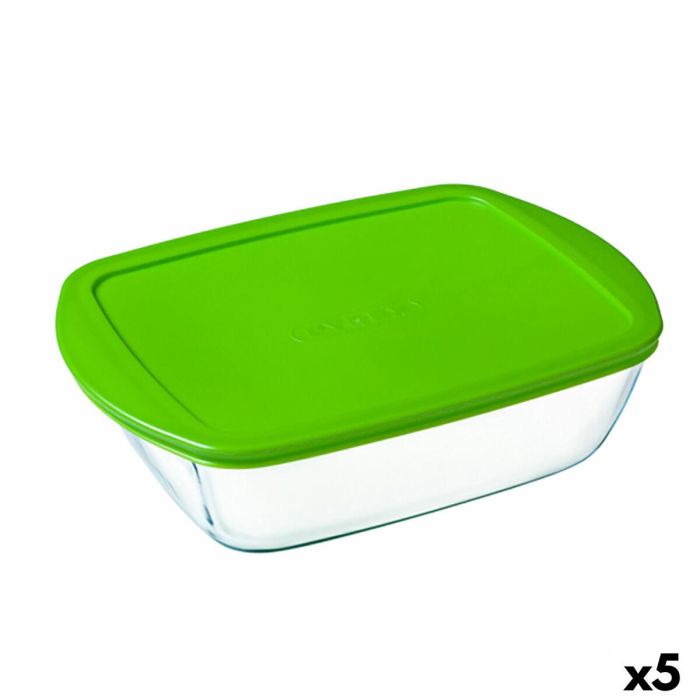 Fiambrera Rectangular con Tapa Pyrex Cook&store Px Verde 2,5 L 28 x 20 x 8 cm Vidrio Silicona (5 Unidades) 0 Fiambrera Rectangular con Tapa Pyrex Cook&store Px Verde 2,5 L 28 x 20 x 8 cm Vidrio Silicona (5 Unidades) 0
