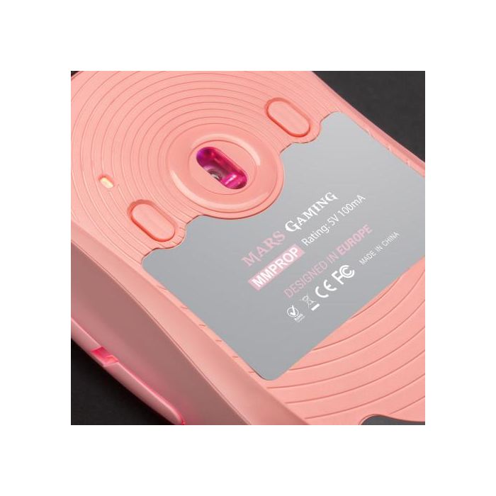 Mars Gaming MMPROP Ratón Óptico USB Tipo A, Diestro, 32000 DPI, Color Rosa 5