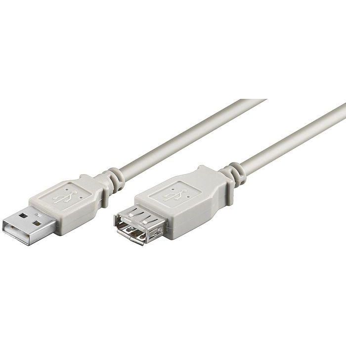 MicroConnect Cable de extensión USB 2.0 macho/hembra 0.5m para dispositivos USB-A, hasta 480 Mbit/s