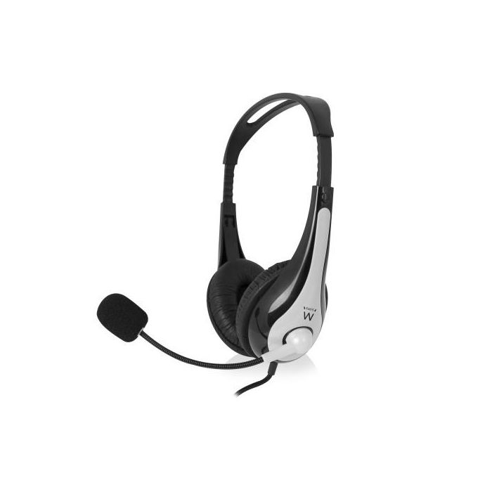 Ewent Auricular Ew3562 con Micrófono, Control de Volumen, Cable Antienredos, Ideal para Música, Juegos y Llamadas