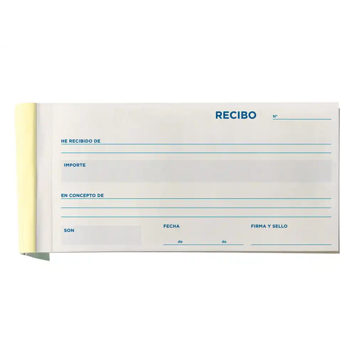Liderpapel Talonario Recibos 3/fº Apaisado Original con Matriz y 2 Copias 5