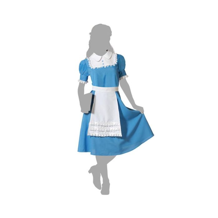 Disfraz Princesa Azul Vestido Mujer Adulto con Delantal 4