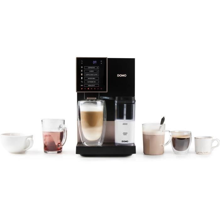 Cafetera espresso automática con molinillo - DOMO - DO743K - 1350 W - 19 bar - 125 g de café - Negra 2 Cafetera espresso automática con molinillo - DOMO - DO743K - 1350 W - 19 bar - 125 g de café - Negra 2