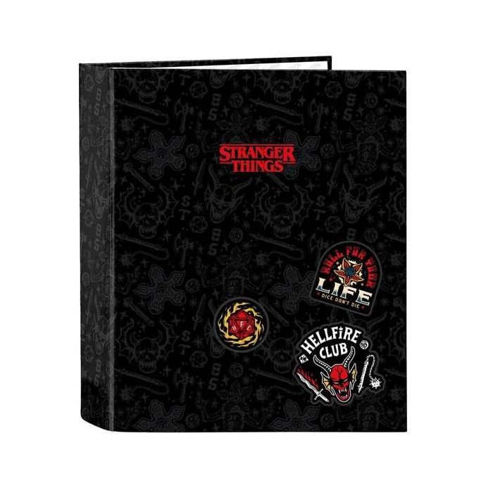 Carpeta de anillas Stranger Things Negro A4 27 x 33 x 6 cm 4
