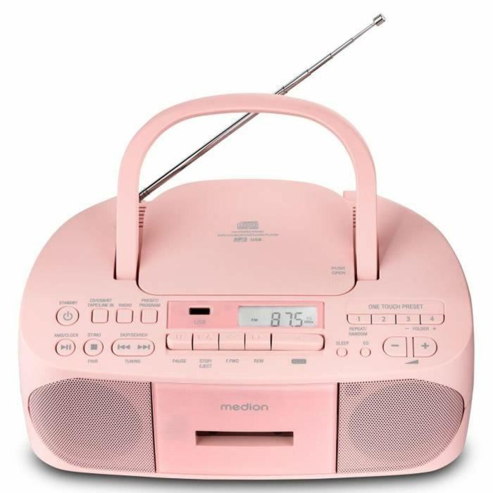 Medion AAAQL64901 Radio CD K7 FM portátil con 2x3W RMS de potencia, color rosa 15