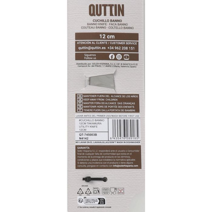 Inde Cuchillo Banno 12 cm Colección Takamura (12 Unidades) 2
