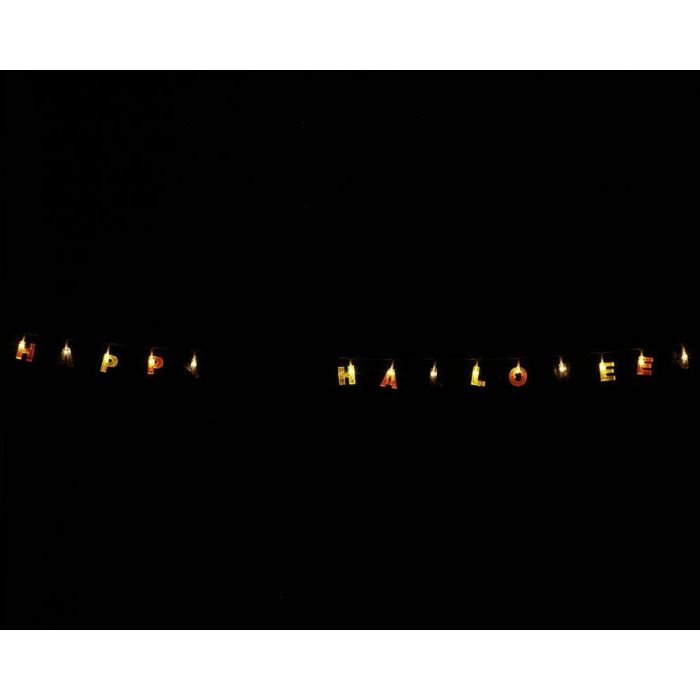 Guirnalda luminosa "Happy Halloween" de 175 cm con luz de colores, ideal para decoración temática de fiestas 1