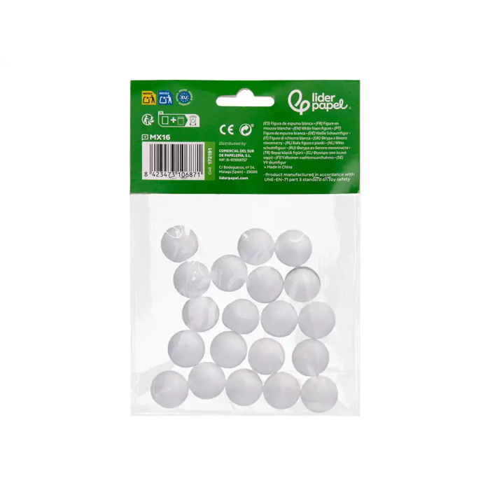 Liderpapel Bolas de Espuma Blanca 2 cm Bolsa 20 Unidades para Manualidades 2