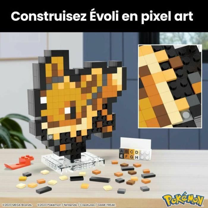 Mega-Pokémon-Eevee-Retro Pixel Art Juego de construcción de 323 piezas - MEGA Pokémon - HTH78 3