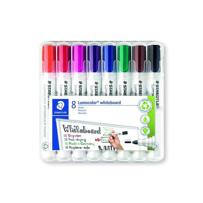 Marcador Pizarra Staedtler 351 Lumocolor Conico Box De 8