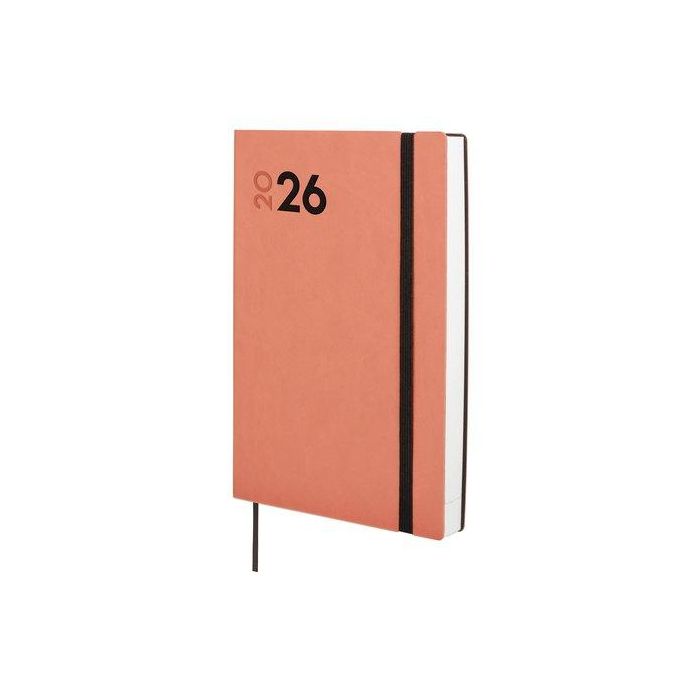 Agenda Anual (2026) Catalan Finocam Dynamic Mara Cosida Tapa Flexible Con Goma Y10 140X204 D/P Coral